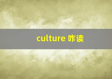 culture 咋读